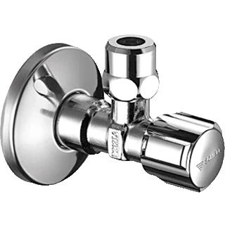 Afbeelding van Schell Comfort hoekstopkraan met rozet, knop Kiwa (chroom)