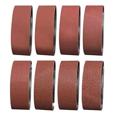 Afbeelding van Sruhrak Schuurbanden 75 X 533mm 2 Korrel 40/60/80/120/180/240/320/400 Schuurband voor het Slijpen Polijsten en Ontroesten, Geschikt Bandschuurmachine 533X75 (16 Stuks)