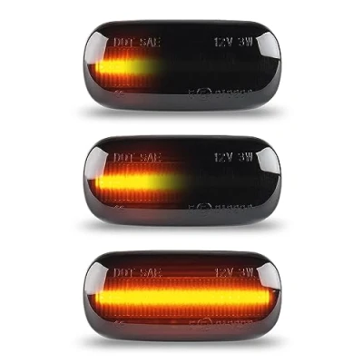 Afbeelding van OZ LAMPE zijindicator, 2 x dynamische LED zijrepeater 18 SMD Amber richtingaanwijzer met CAN bus Foutloos Niet polariteit Rook voor A3 S3 8P A4 S4 RS4 B6 B7 B8 A6 S6 RS6 C5 C7 A8 D3 TT 8J
