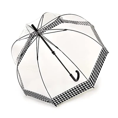 Afbeelding van Fulton Birdcage 2 Paraplu met houndstooth randprint