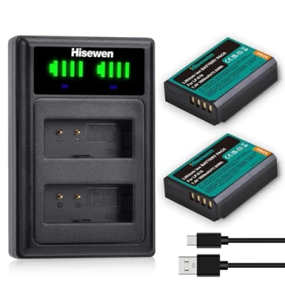 Afbeelding van Hisewen 1600mAh LP E10 batterij (2 stuks) en dubbele oplader voor Canon EOS 1100D 1200D 1300D 1500D 2000D 3000D 4000D camera
