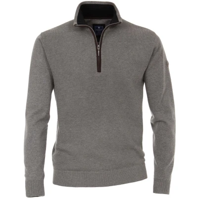 Afbeelding van Redmond Half Zip Sweater grijs, Effen