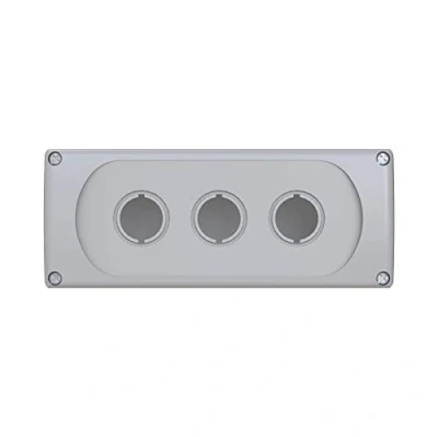 Afbeelding van Abb drukknopkast kunststof leeg 3 gats ip66 deksel donker grijs bodem licht 1sfa611813r1000