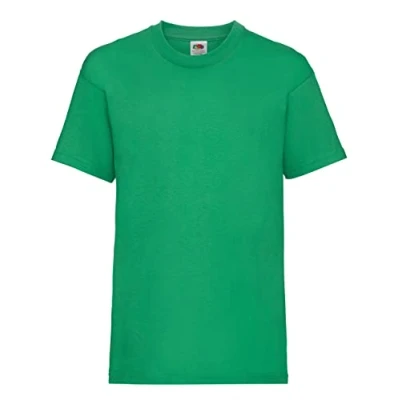 Afbeelding van Fruit of the Loom Jongen Valueweight T shirt voor kinderen, Groen (Kelly Green), 14 15 jaar