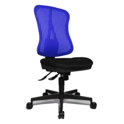 Afbeelding van Bureaustoel Zitting Zwart Rugleuning Met Netbekleding In Blauw