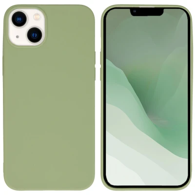 Afbeelding van Apple iPhone 14 Plus Hoesje Siliconen en TPU (zacht) iMoshion Softcase/Backcover Groen Telefoonhoesje