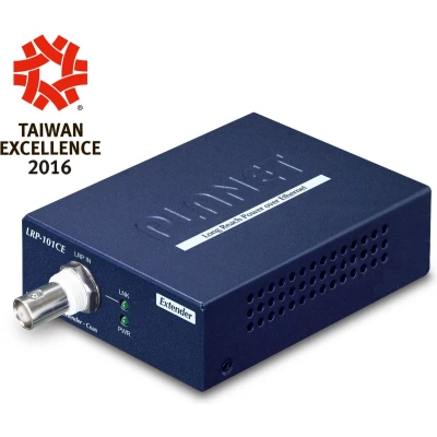 Afbeelding van Planet 1 poort Long Reach PoE Over Coxial Extender IEEE 802.AF/at 30 watt tot km
