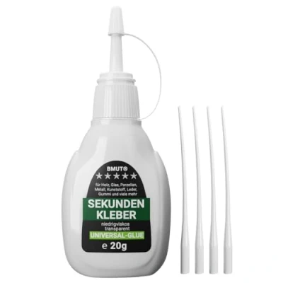 Afbeelding van 1 x 20 g secondelijm universeel, vloeibaar, extra sterk en snel, waterbestendig, hittebestendig, met doseerpunt dop tegen uitdroging