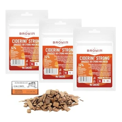 Afbeelding van 3 x Ciderini Cider gist sterk 5 g/25 l + Franse eikenchips 20 g voor ciderfermentatie appel en parelmoer wijngist