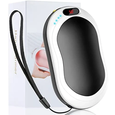 Afbeelding van Handwarmers, 10000mAh Oplaadbare Handwarmer, 3 Niveaus Verwarming Herbruikbare Handverwarming, Draagbare USB Powerbank, Beste Wintergeschenken voor Mannen/Vrouwen, Wandelen, Kamperen, Buiten