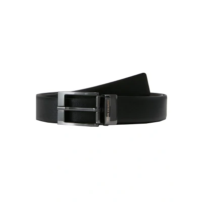 Afbeelding van Armani Exchange heren Riem van leer in de kleur Zwart