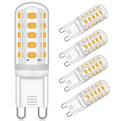Afbeelding van YUIIP Dimbare ledlamp, G9, 5 W, vervanging voor halogeenlamp van 40 50 warm wit, 2700 K, G9 fitting, 400 lumen, AC 220 240 V, verpakking 4 stuks