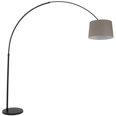 Afbeelding van Steinhauer Vloerlamp Sparkled light 9830 zwart kap grof linnen grijs