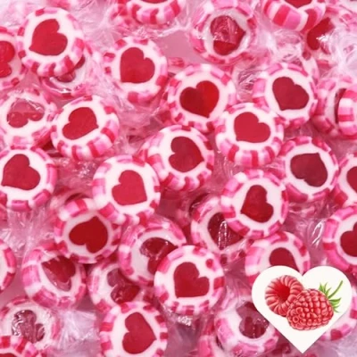 Afbeelding van EinsSein Snoepjes hart Bruiloft roze rood wit 500g Hartbonbons Hartensnoepjes individueel verpakt handgemaakte Rock Candys Stenen met Geschenken voor doop verjaardag communie