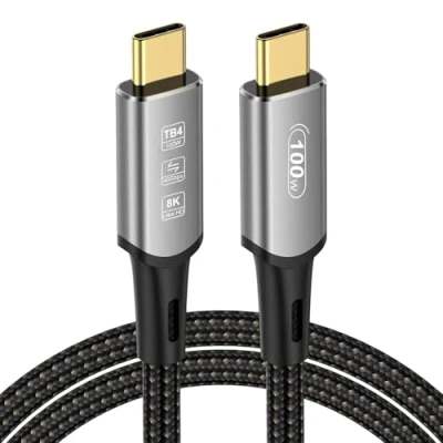 Afbeelding van DGHUMEN USB 4 kabel, 2 m, C naar ondersteunt 8K display, 40 Gbps gegevensoverdracht, 100 W oplaadkabel, @60Hz, PD 3.1, compatibel met Thunderbolt en C, voor iPhone 15 Pro
