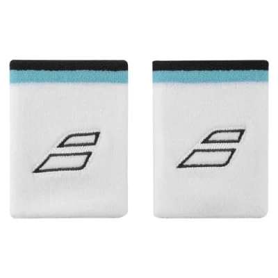Afbeelding van Babolat Terry JUMBO polsband / wristband wit blauw 2 stuks