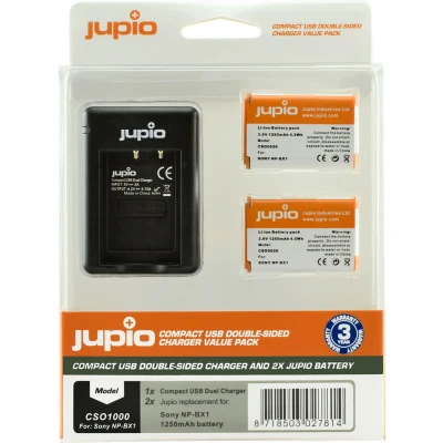 Afbeelding van Jupio Kit: 2x Battery NP BX1 + Comp.USB Double Sided Charger