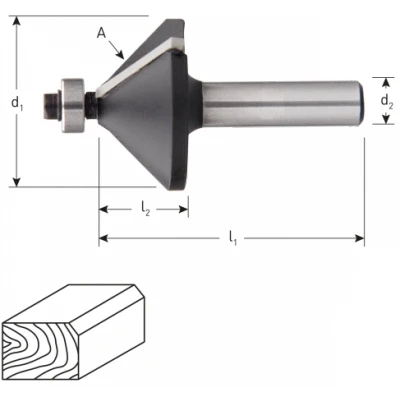 Afbeelding van Rotec HM Fasefrees S=8,0 D=32,0 45 met geleidelager 2700832