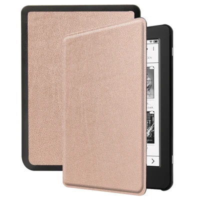 Afbeelding van Tolino Page 2 Hoes: iMoshion Slim Hard Case Bookcase Rosé Goud Kunstleder E Reader Hoezen
