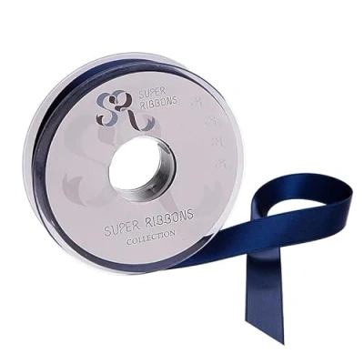 Afbeelding van SR Super Ribbons®™ Volledige rol 6 mm dubbelzijdig satijnen lint, 20 meter op marineblauw