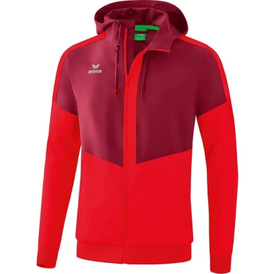 Afbeelding van Erima Squad tracktop jack met capuchon bordeaux/rood