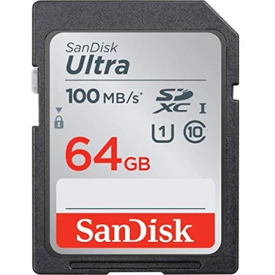 Afbeelding van SanDisk 64 GB Ultra SDXC UHS I geheugenkaart 100 MB/s, C10, U1, Full HD, SD kaart SDSDUNR 064G GN6IN (vernieuwd)