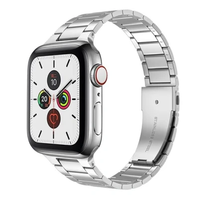 Afbeelding van Apple watch Stalen schakelband Zilver Geschikt voor 38mm / 40mm 41mm