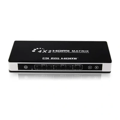 Afbeelding van HDMI matrix 4x2 schakelaar/splitter UHD 4K2K 3D met EDID functie, matrixverdelerschakelaar, MHL, ARC, Cinch, Toslink, RCA