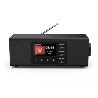 Afbeelding van Hama Digitale radio met wekker (DAB groot display, keukenradio, DAB+, seniorenradio eenvoudige bediening, bluetooth, FM, wekkerradio, stereo radio, kleine goede ontvangst)