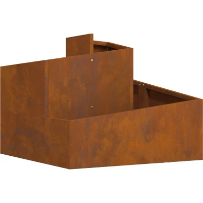 Afbeelding van vidaXL Tuinplanter 60x60x50 cm Weerbestendig Staalkleur