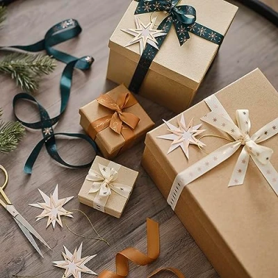 Afbeelding van Ginger Ray Kerst cadeaulabels met lint