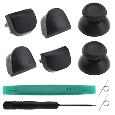 Afbeelding van eMagTech 10 stuks Dual Sense Controller Vervangingsset Compatibel met PS5 V1 Knop Duimknoppen Veren Schroevendraaier Pry Removal Tool