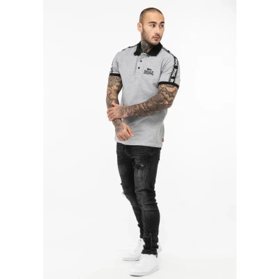 Afbeelding van Lonsdale Normale Passform Poloshirt, Heren, Maat: 3XL, Marl grey black white