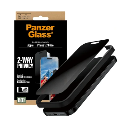 Afbeelding van PanzerGlass 2 Way Privacy Screen Protector iPhone 17 16 Pr