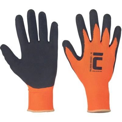Afbeelding van Cerva PALAWAN ORANGE handschoen nylon/latex 01080079 12 stuks Oranje/Zwart 10