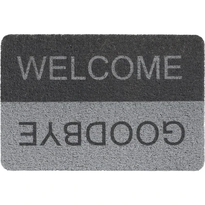 Afbeelding van Hamat Curly Buitenmat Welcome/Goodbye Deurmat 40x60 cm Grijs Zwart