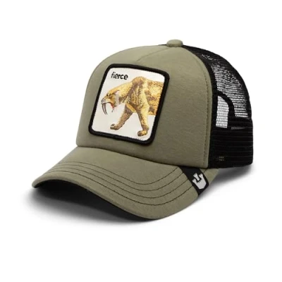 Afbeelding van Goorin Bros. Extinct Kids Collection Truckerpet voor jongens en meisjes, Olijf (Cat Teefs), one size