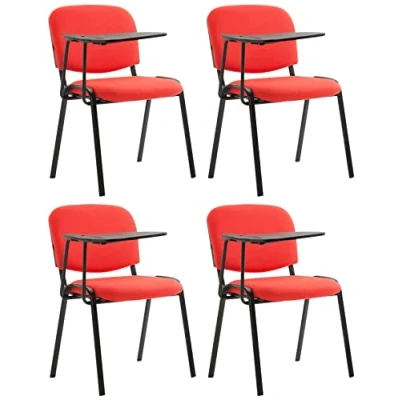 Afbeelding van CLP Ken Set van 4 stoelen Met klaptafel Stof rood