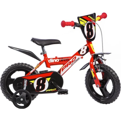 Afbeelding van Dino Kinderfiets Mountainbike 12 inch met zijwieltjes, klep en coole spatborden