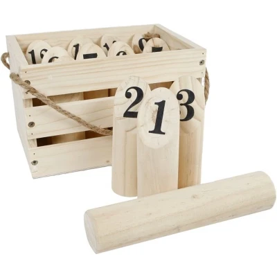 Afbeelding van Gametime getallenwerpspel junior hout naturel 14 delig