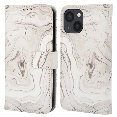 Afbeelding van Apple iPhone 13 Hoesje Kunstleder imoshion Bookcase Sandy Marble Telefoonhoesje