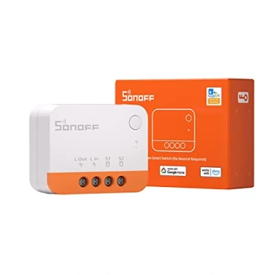 Afbeelding van SONOFF ZBMINIL2 ZigBee draadloze schakelaar (geen neutrale kabel vereist), 2 weg Smart Switch, compatibel met Alexa, Google Home, Home Assistant, 3.0 Gateway Hub vereist, 6A/1440W