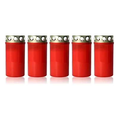 Afbeelding van Graflichtbrander nr. 3 met gouden deksel ROOD, 12 cm pak van 5