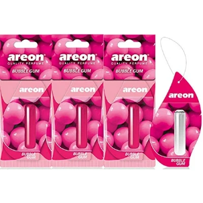 Afbeelding van AREON Vloeibare auto parfum luchtverfrisser bubble gom snoep bubblegum geur opknoping hanger langdurige 3D 5 ml Multi Pack Set van 3