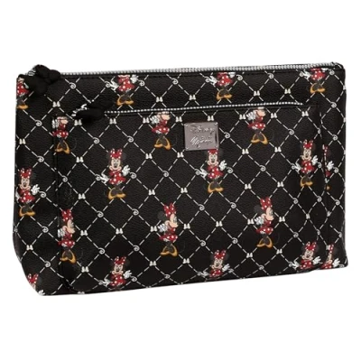 Afbeelding van Disney Minnie Mouse Zwarte Grote Reiscosmetische Tas, 31x19x10cm