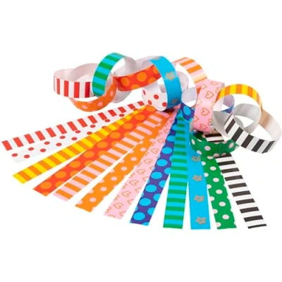Afbeelding van Papieren kettingen, L: 16 cm, B: 15 asstd kleuren, 400asstd