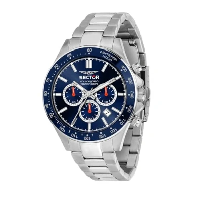 Afbeelding van Sector No Limits Herenhorloge, chronograaf, analoog, armband van staal, collectie 230 R3273661037, Blauw, Eén maat, Sport