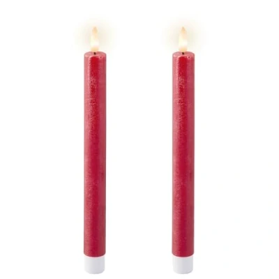 Afbeelding van Kaars LED Lumineo Rood Ø 2,2 x 24,5 cm (AAA) (2 Stuks)