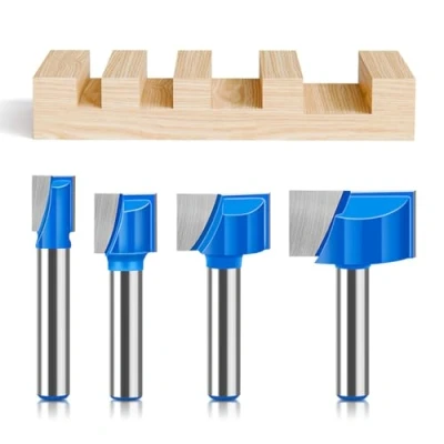 Afbeelding van WOBLLMX Bodemreiniging, 8 mm, 4 stuks, hardmetalen lemmet, frees, duurzaam en scherp, voor houtbewerkingsgereedschap, bit (10 mm/15 mm/22 mm/30 mm)