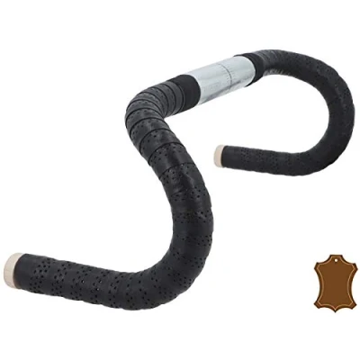 Afbeelding van Gusti stuurlint fiets leer kurk 200 cm Fausto C. griptape fietsaccessoires accessoires racefiets zwart
